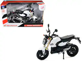 Honda GROM Motorcycle White 1/12 Diecast Model by New Ray - White and Black