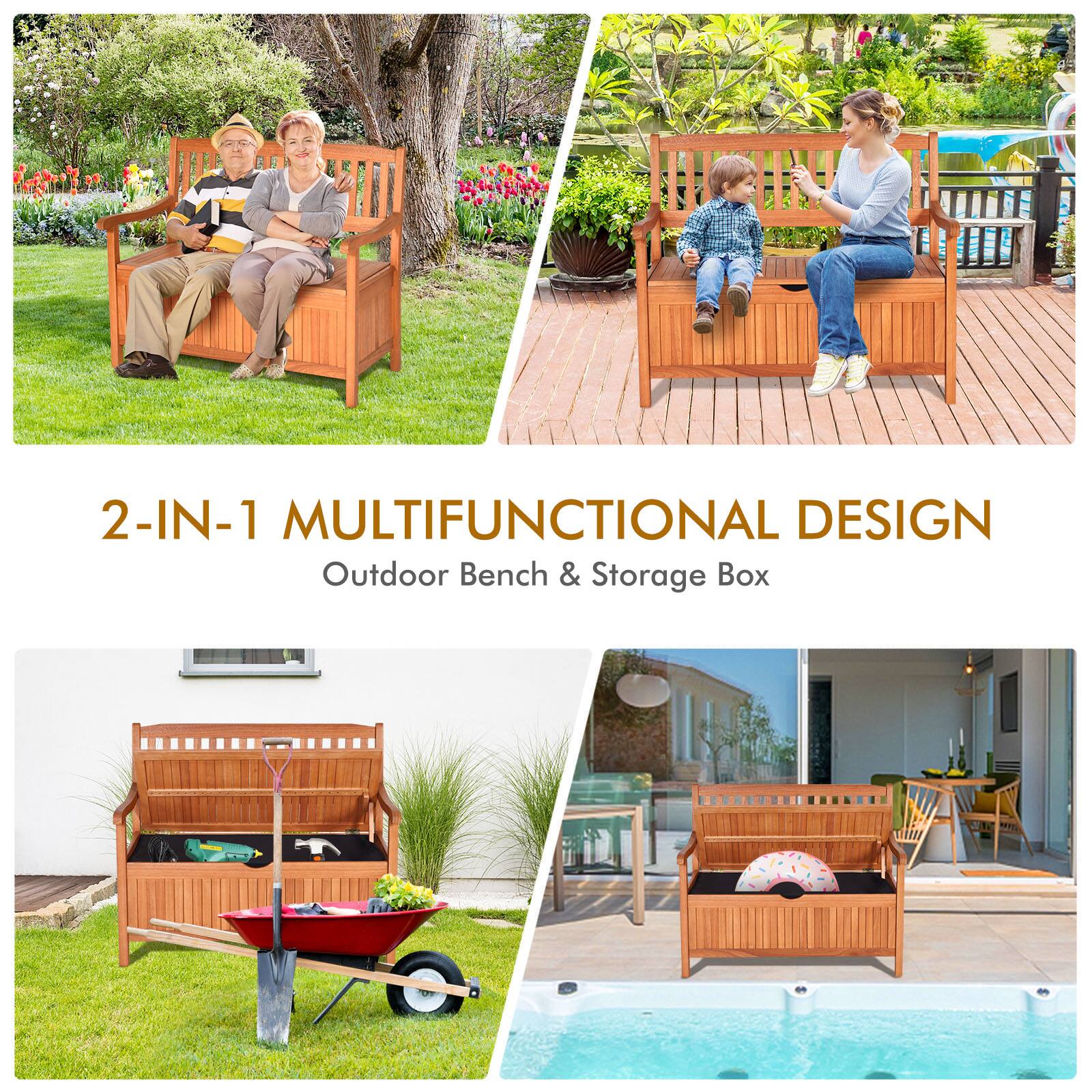 2-IN-1 MULTIFUNCTIONAL DESIGN  
Outdoor Bench & Storage Box