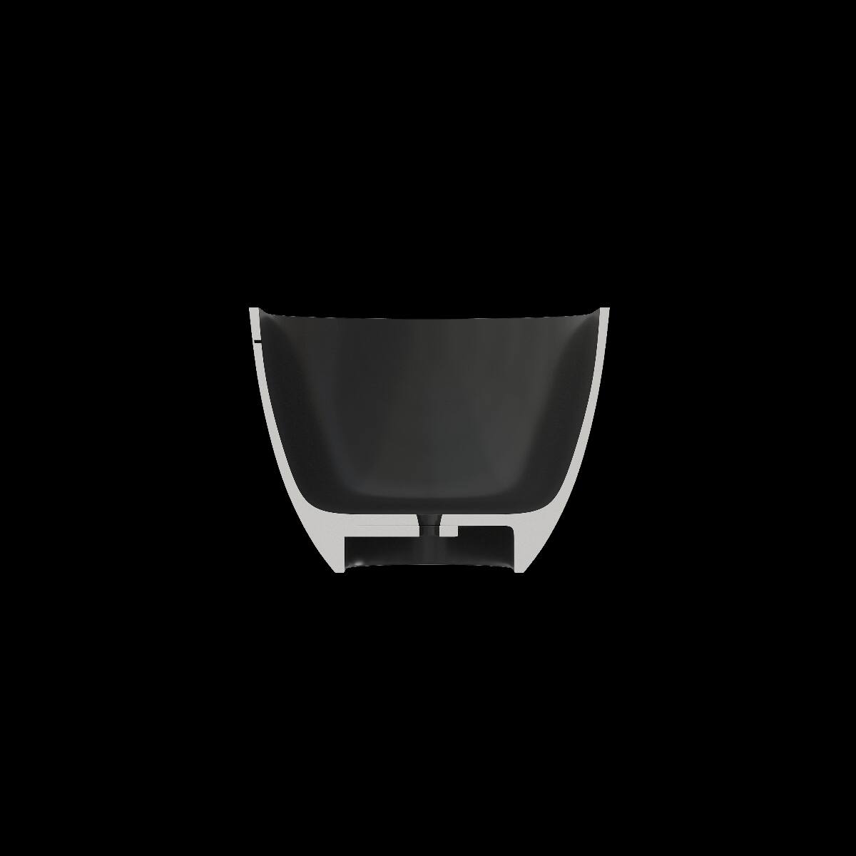 Back. Loheer - Loheer 59 in Freestanding Solid Surface Soaking Bathtub Matte Black Deep Soak Tub - Matte Black.
