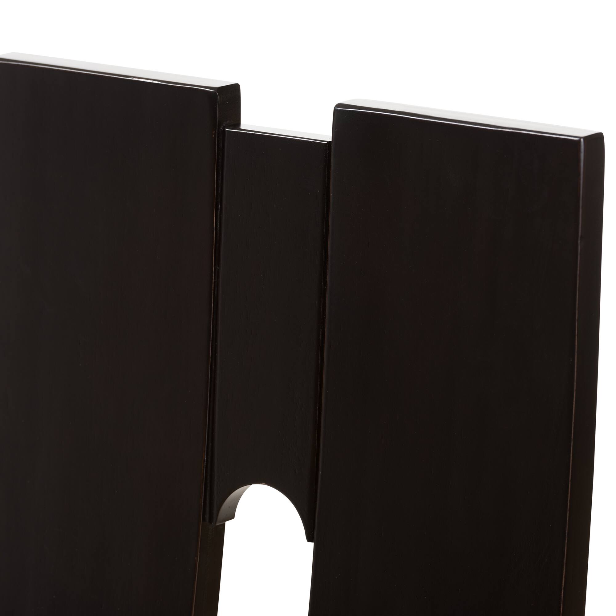 Back. Baxton Studio - Set of 2 Alani Modern and Contemporary Faux Leather Upholstered Dining Chairs - Dark Brown.