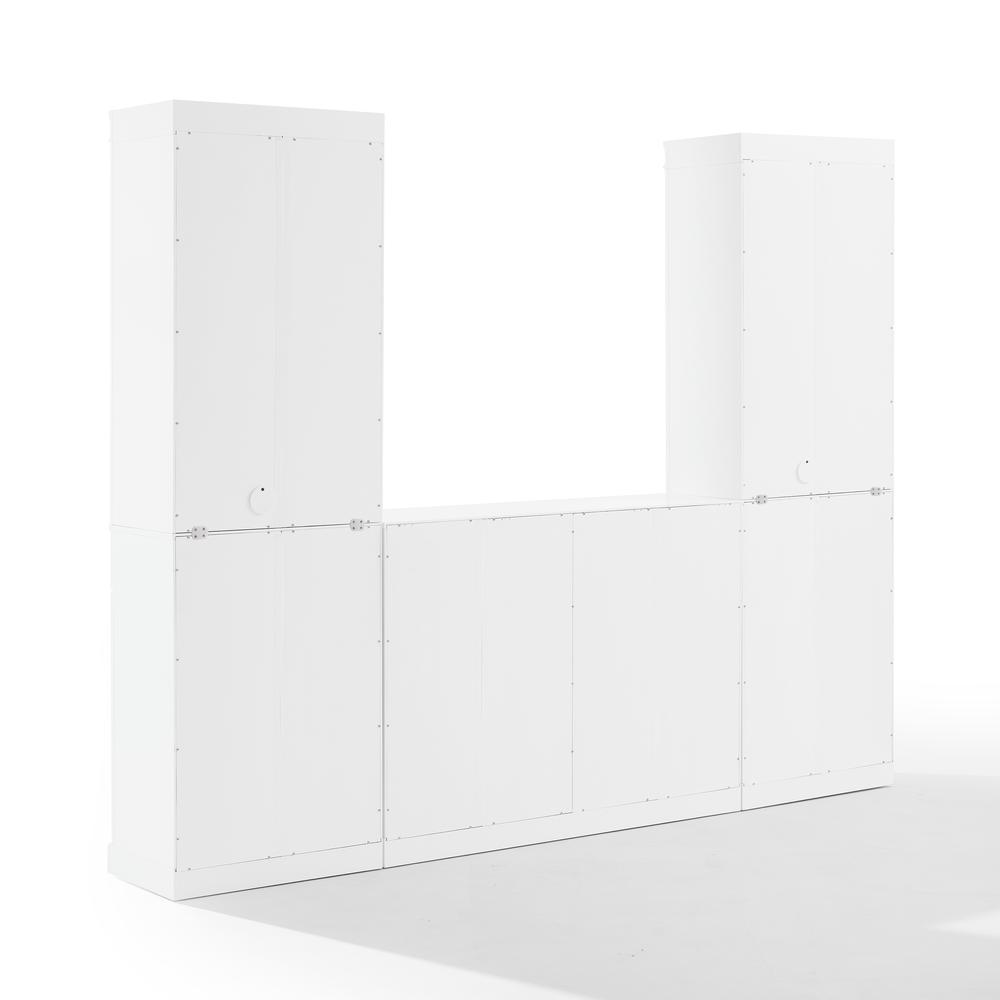 Alt View 6. Crosley Furniture - Stanton 3-Piece Sideboard And Bar Cabinet Set - Sideboard & 2 Bar Cabinets - White.