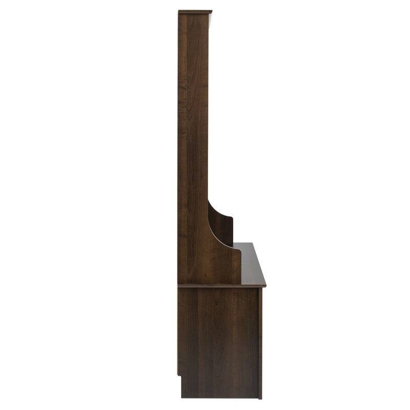 Angle. Hivvago - Hivvago Dark Brown Entryway Hall Tree Shoe Cubbie Coat Rack - Dark Brown.