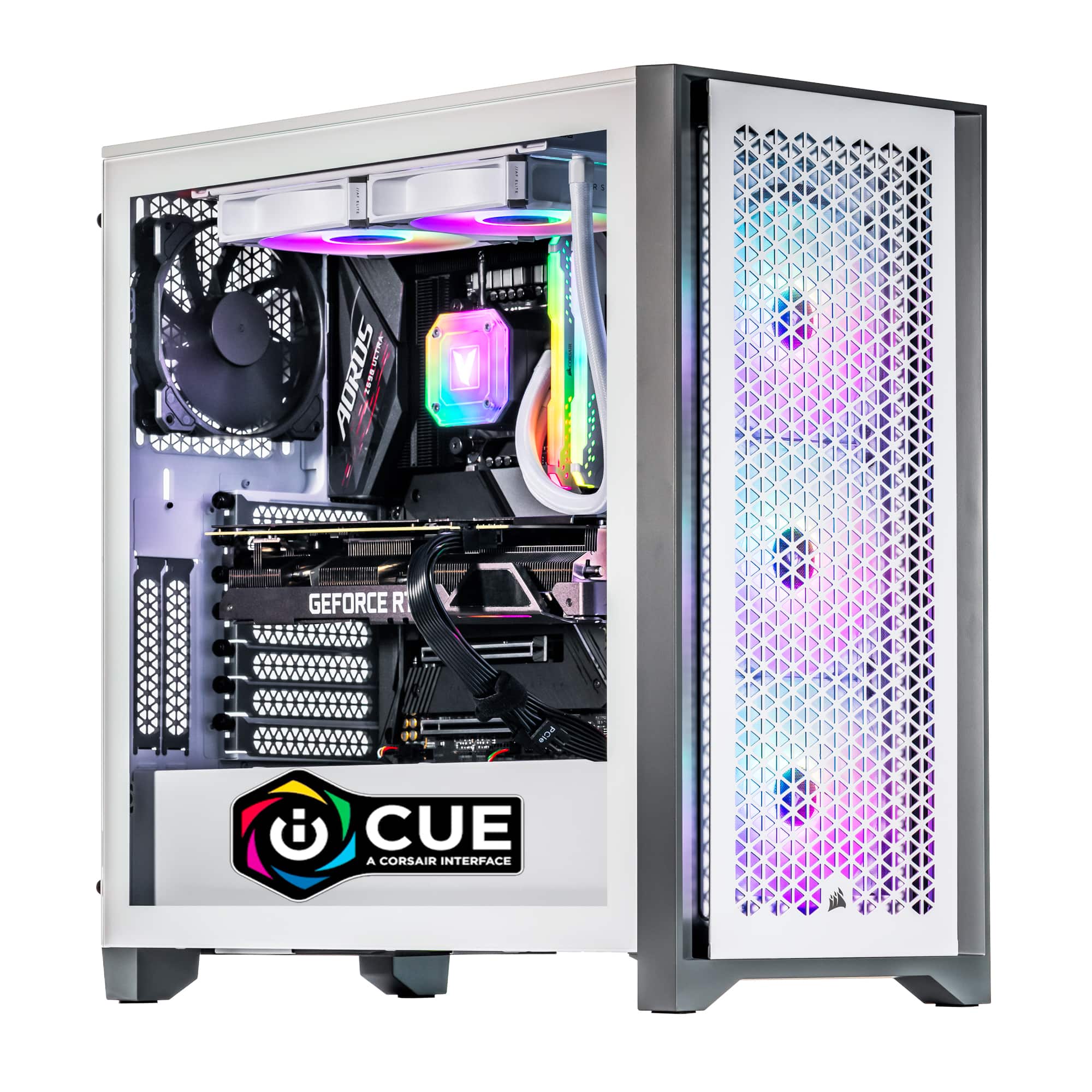 Velztorm - iCUE Certified Argentux Desktop PC (i7-11700K, 32GB, 2TB SSD, GeForce RTX 5060, WiFi 6, Bluetooth 5.1, Win 11 Pro) - White
