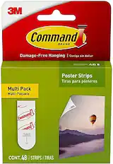 3M Command Brand
Damage-Free Hanging | Cuelga sin dañar
Multi Pack | Multi-Paquete
Poster Strips | Tiras para pósteres
CONT. 48 STRIPS / TIRAS