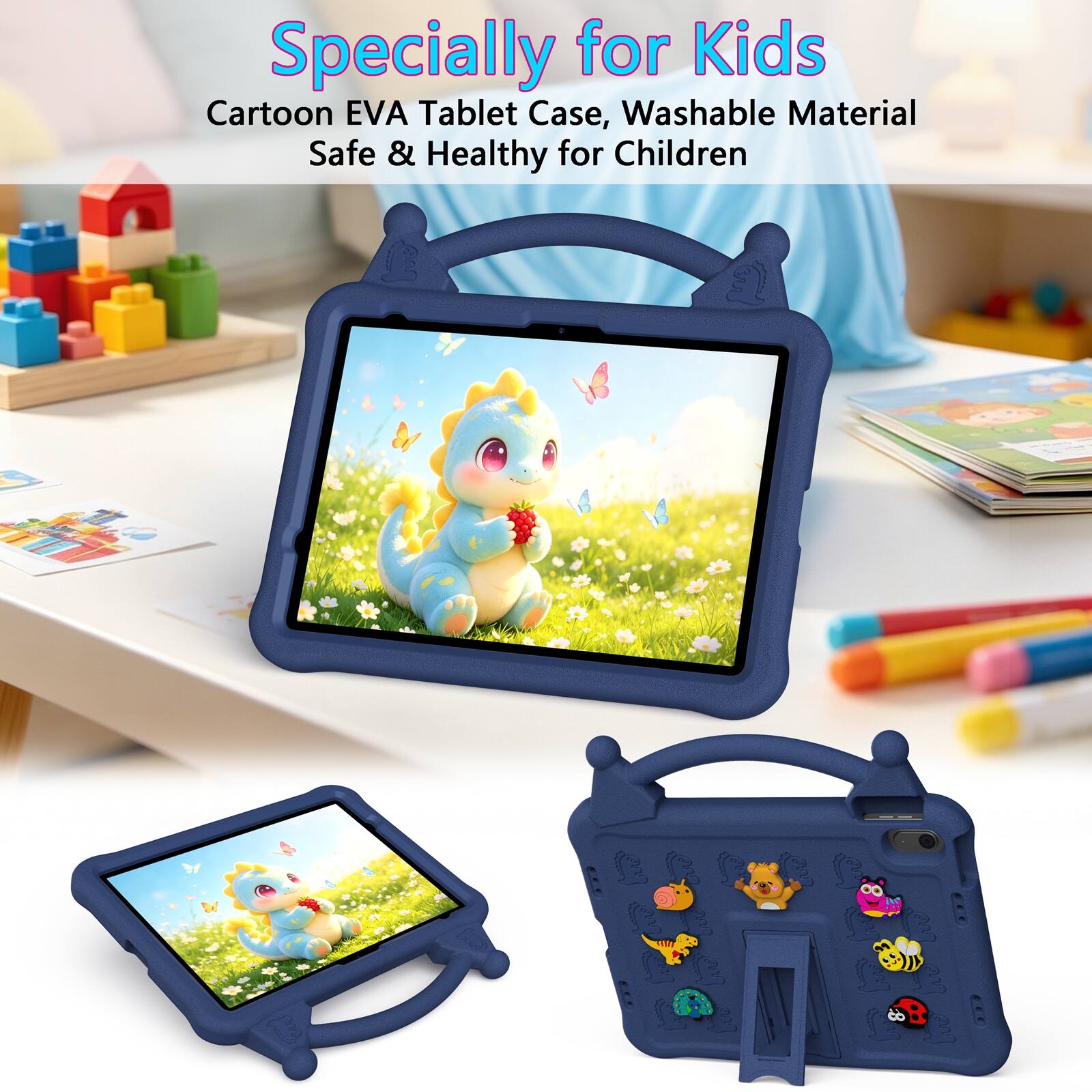 Specially for Kids Cartoon EVA Tablet Case, Washable Material Safe & Healthy for Children