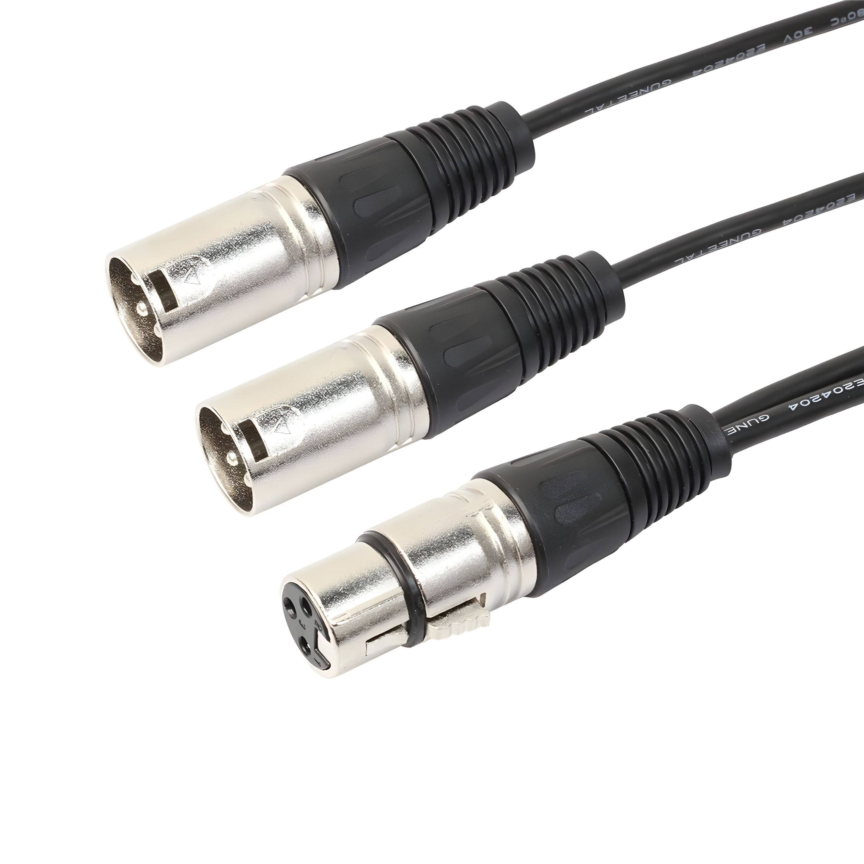 thumbnail image 2 of Female Xlr Splitter Cable XLR Y Splitter Cable - 2 Male To 1 Female Balanced Audio Cable For Mixers & Speakers XLR Y Cable 2 Male To 1 Female Balanced Audio Combiner 2 of 13