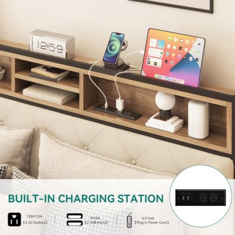 1259 BUILT-IN CHARGING STATION  
125V/12A  
5V/2A  
6.5 Feet  
[2 AC Outlets]  
[2 USB Ports]  
[Plug in Power Cord]