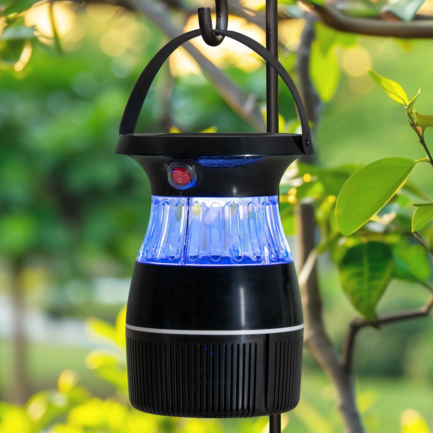 Alt View 1. SUNJOY - Sunjoy Solar Insect Trap with Suction Fan Black - Black.