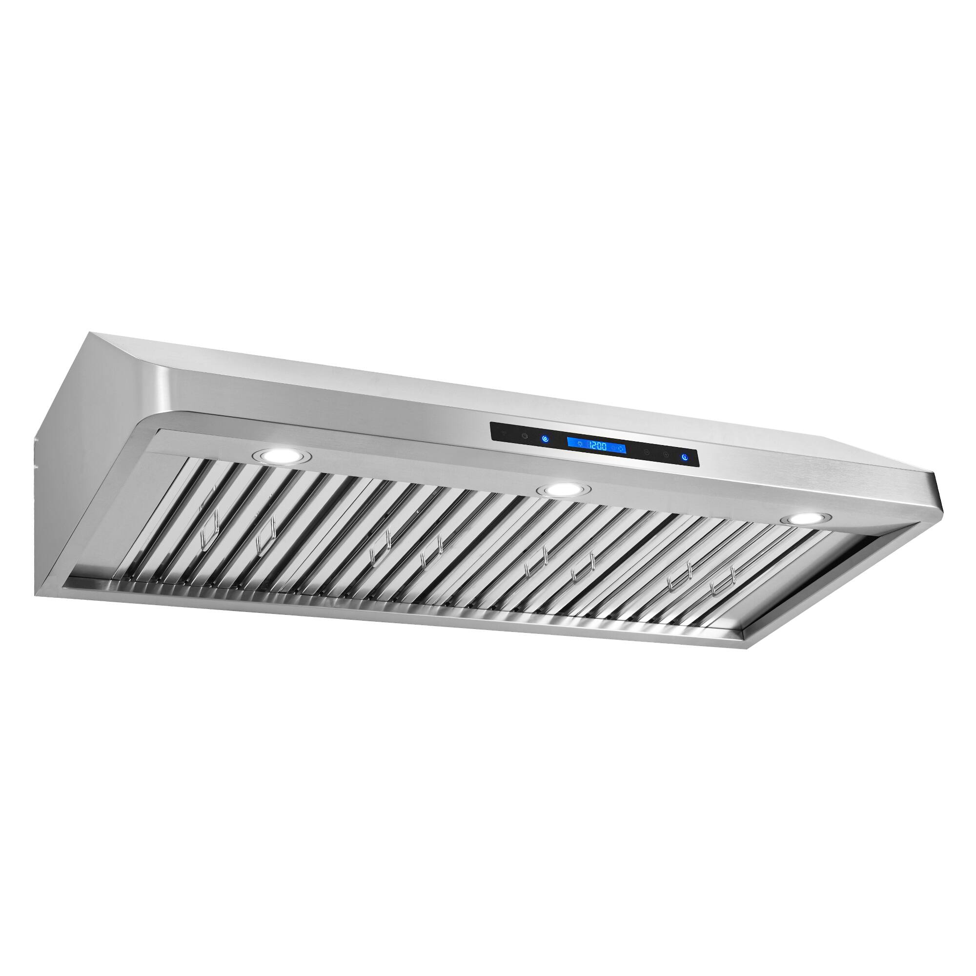 Alt View 1. COSMO - COS-QS48 48 in. Haven Collection 500 CFM Ducted Under Cabinet Range Hood, Touch Controls, LED Lights - Stainless Steel.