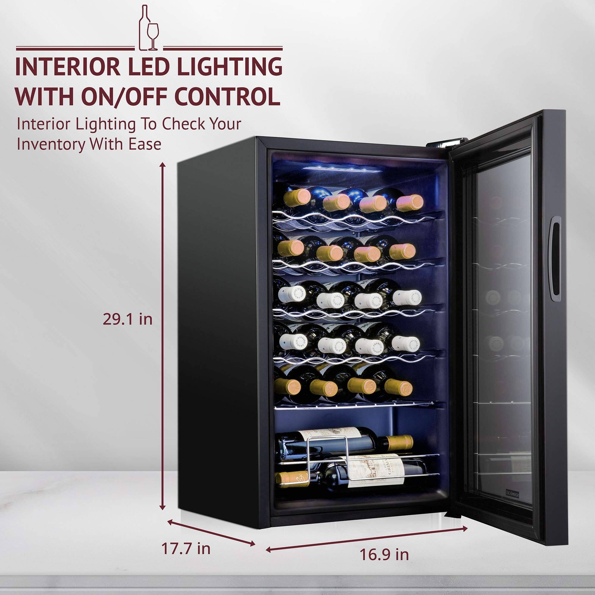 INTERIOR LED LIGHTING WITH ON/OFF CONTROL  
Interior Lighting To Check Your Inventory With Ease  

29.1 in  
17.7 in  
16.9 in