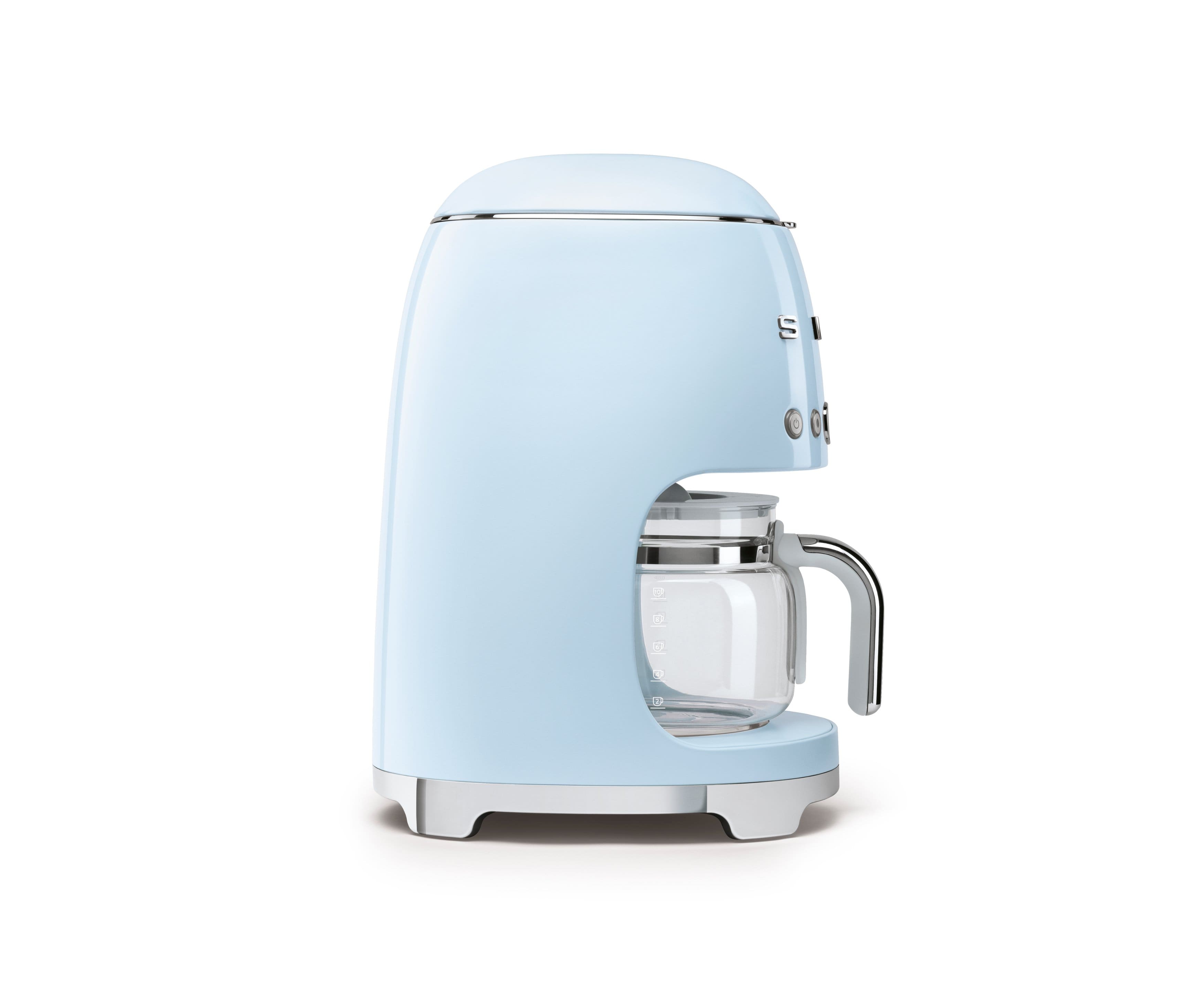 Left. SMEG - DCF02 Drip 10-Cup Coffee Maker - Pastel Blue.