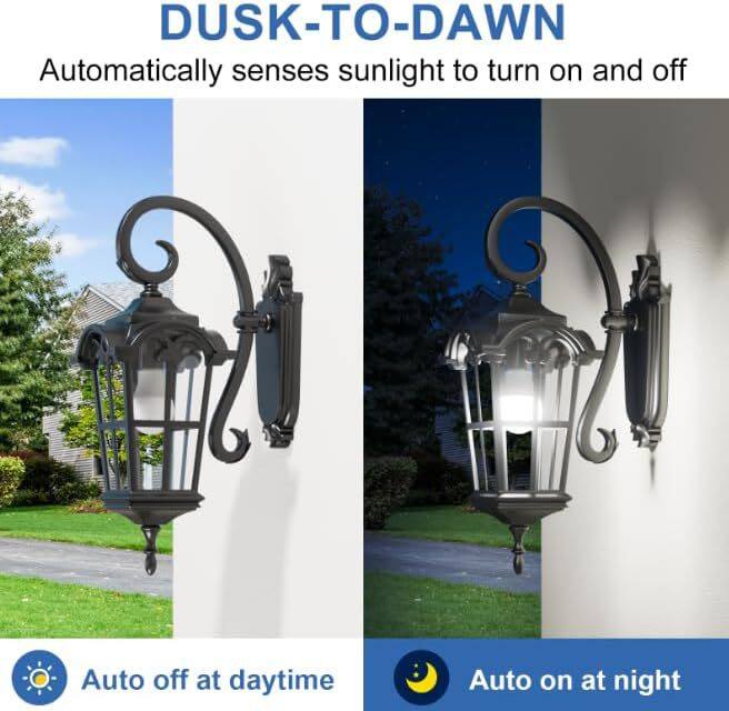 DUSK-TO-DAWN  
Automatically senses sunlight to turn on and off  
Auto off at daytime  
Auto on at night