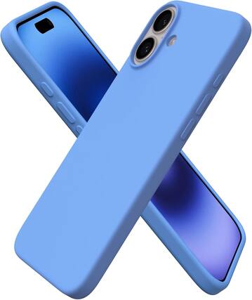 Front. Ornarto - ORNARTO Designed for iPhone 16 Plus Case 6.7", Liquid Silicone 3 Layers Full Covered Protective Cover-Sky Blue - Sky Blue.