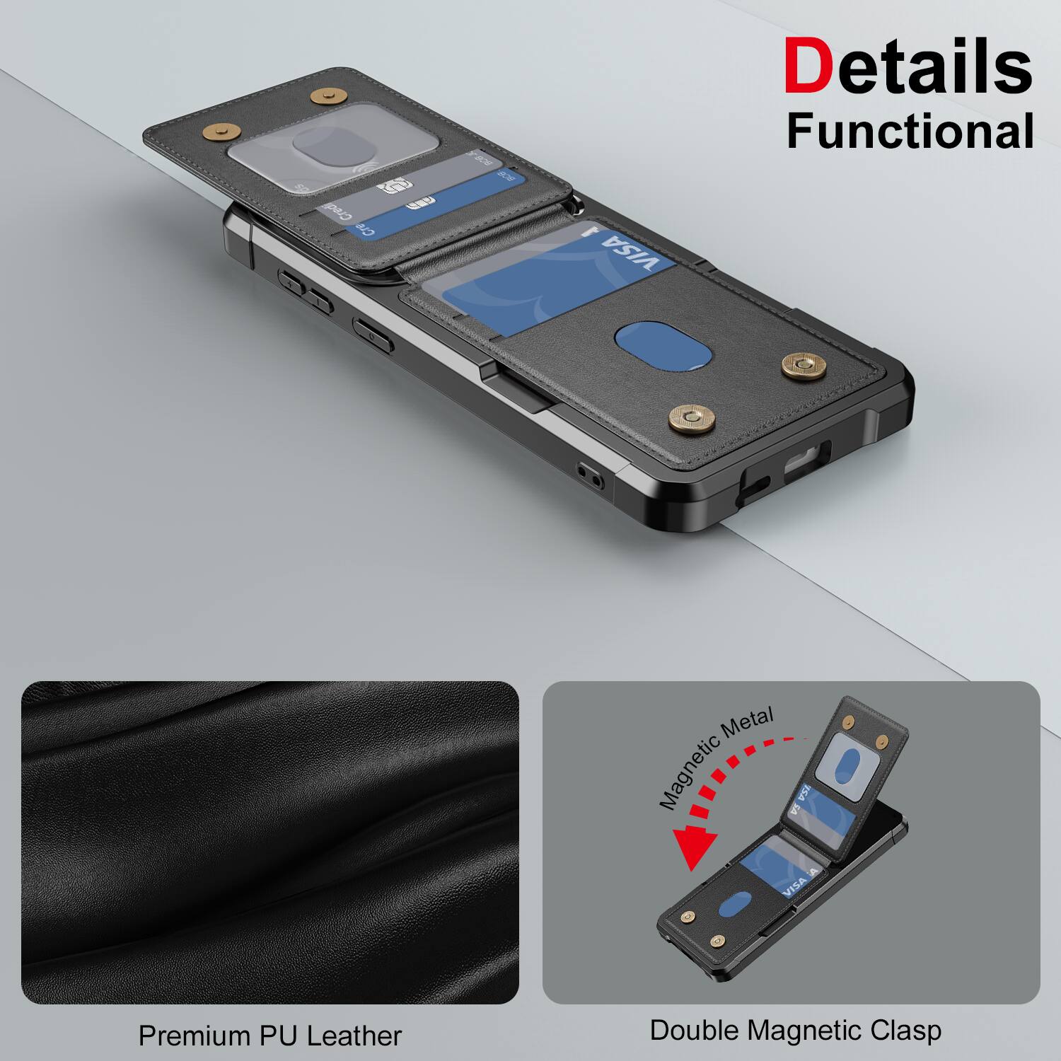 GB PAO Cr 1 VISA Details Functional Metal Magnetic W TKA VISA Premium PU Leather Double Magnetic Clasp

Details Functional

Premium PU Leather

Double Magnetic Clasp