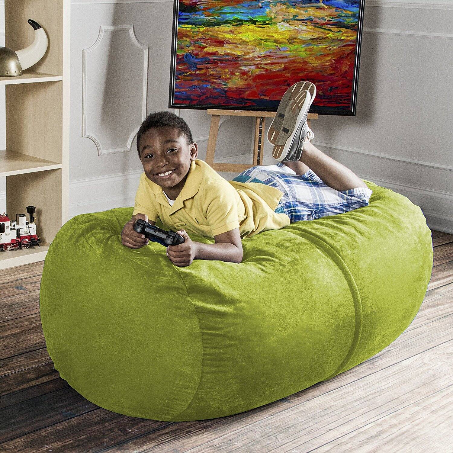 Back. Jaxx - Jaxx Sofa Saxx 4-foot Bean Bag Lounger, Lime - Green.