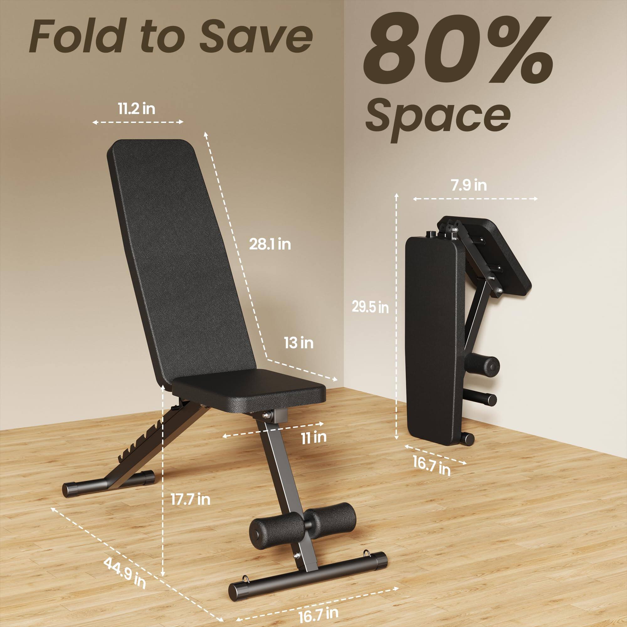 Fold to Save 80% Space

11.2 in  
28.1 in  
13 in  
11 in  
17.7 in  
44.9 in  
16.7 in  
7.9 in  
29.5 in  
16.7 in