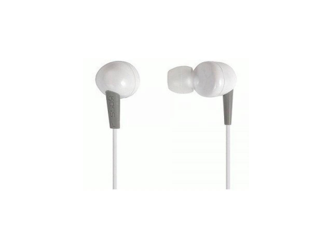 Alt View 1. Koss - KOSS KEB6IW Wired In-Ear Earbud Headphones with Microphone Enhanced driver w/3cushion, White - White.
