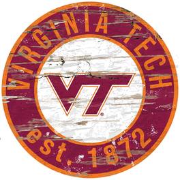 Fan Creations - Virginia Tech Hokies 23.5" Distressed Round Sign - Multicolor