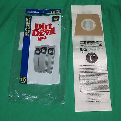 AACS 10 SACS BAGS U REPLACEMENT REMPLACEMENT Dirt Devil 3 Dirt DewL - U 10