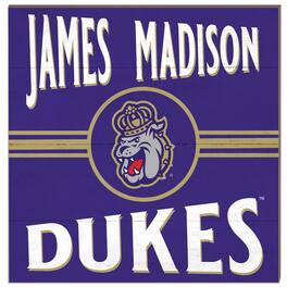 Jardine - James Madison Dukes 10'' x 10'' Retro Team Sign - Purple