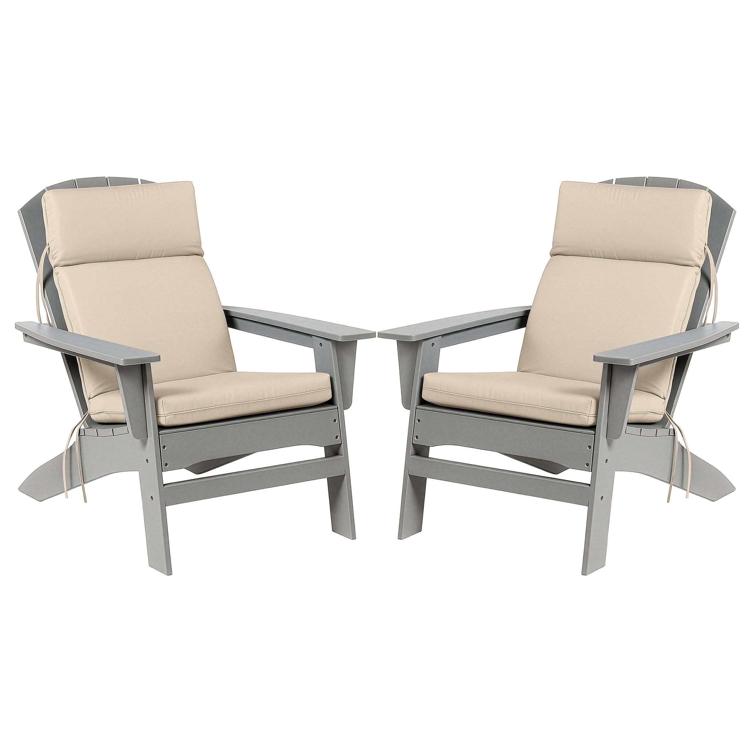 Alt View 6. Lavish Home - Outdoor Chair Cushions Set of 2 - 45x21.5x3in High Back Outdoor Cushions for Patio Furniture, Rocking, or Adirondack - Tan.