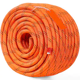 VEVOR - Dual Twisted Polyester Cord, 1/2 inch by 120 feet, 48-Strand, 8000 LBS Tensile Strength, Multi-Use Outdoor Rope - Orange