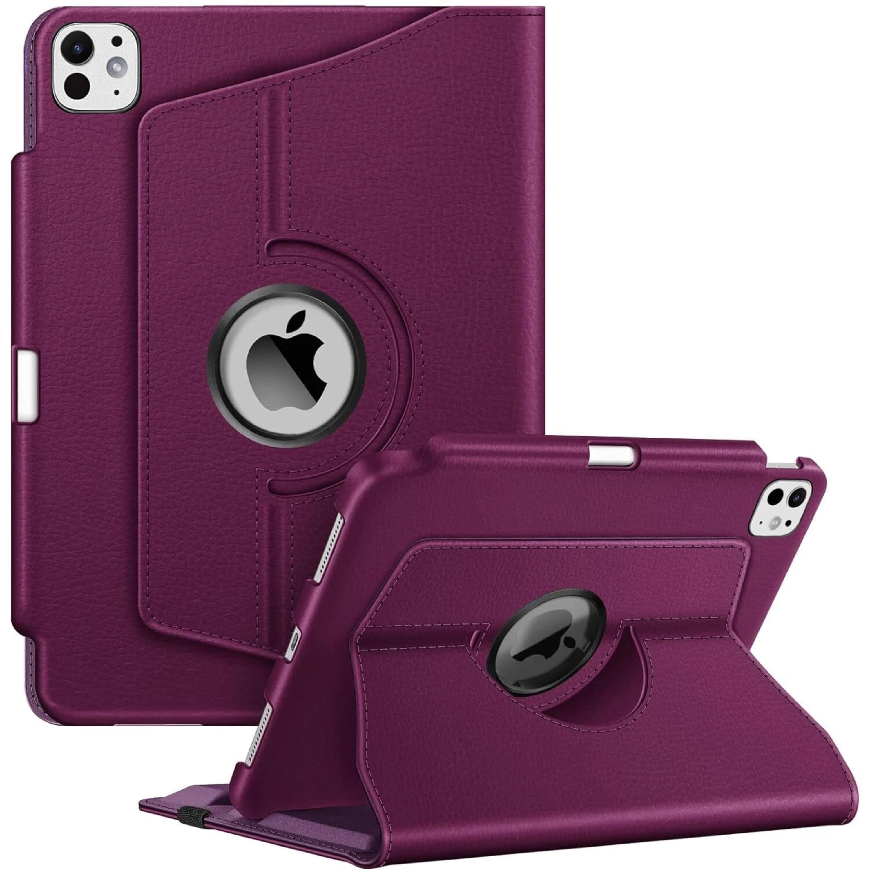Kitcheniva - Adjustable Rotating Case For iPad Pro 11 Inch M4 2024 Sleep Wake Design Blooming Hibiscus - Purple