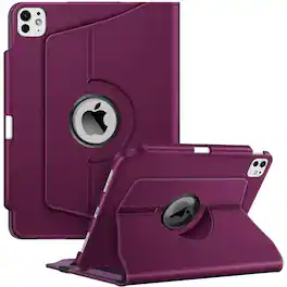 Kitcheniva - Adjustable Rotating Case For iPad Pro 11 Inch M4 2024 Sleep Wake Design Blooming Hibiscus - Purple