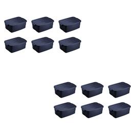 RubberMaid - 3 Gallon Stackable Storage Container, (12 Pack) - Dark indigo metallic
