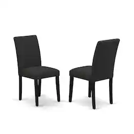 East West Furniture - DMAB5-ABK-24 5 Piece Wood Dining Table Set Contains 1 Drop Leaves Dining Room Table and 4 Black - Wire Brush Black