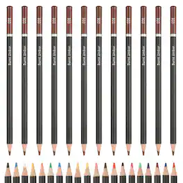 Unique Bargains - Colored Pencils, Oil-Based Drawing Pencils for Adult Coloring Books, Artists, Beginners, 12pcs - Brown