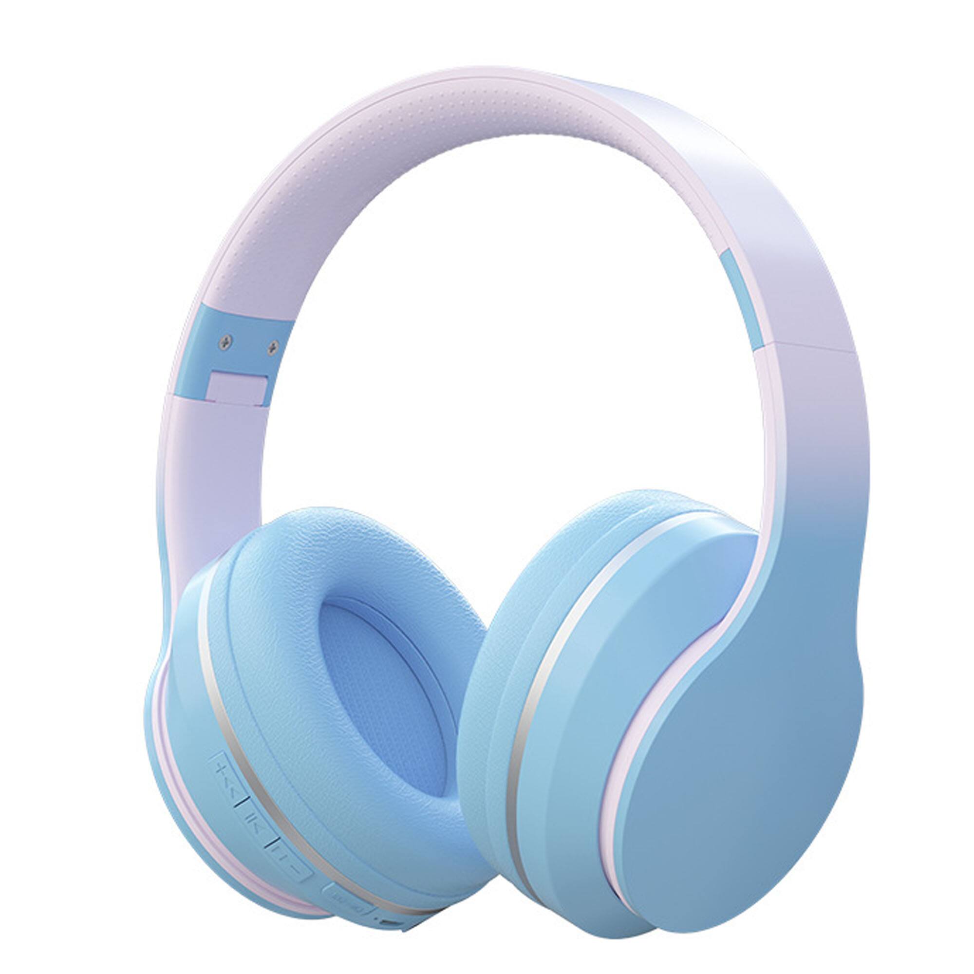 Front. YONWAY - Gradient Over Ear Bluetooth Headset, Foldable Adjustable Children Headphone, Built-In Microphone for Girl Birthday Gift.