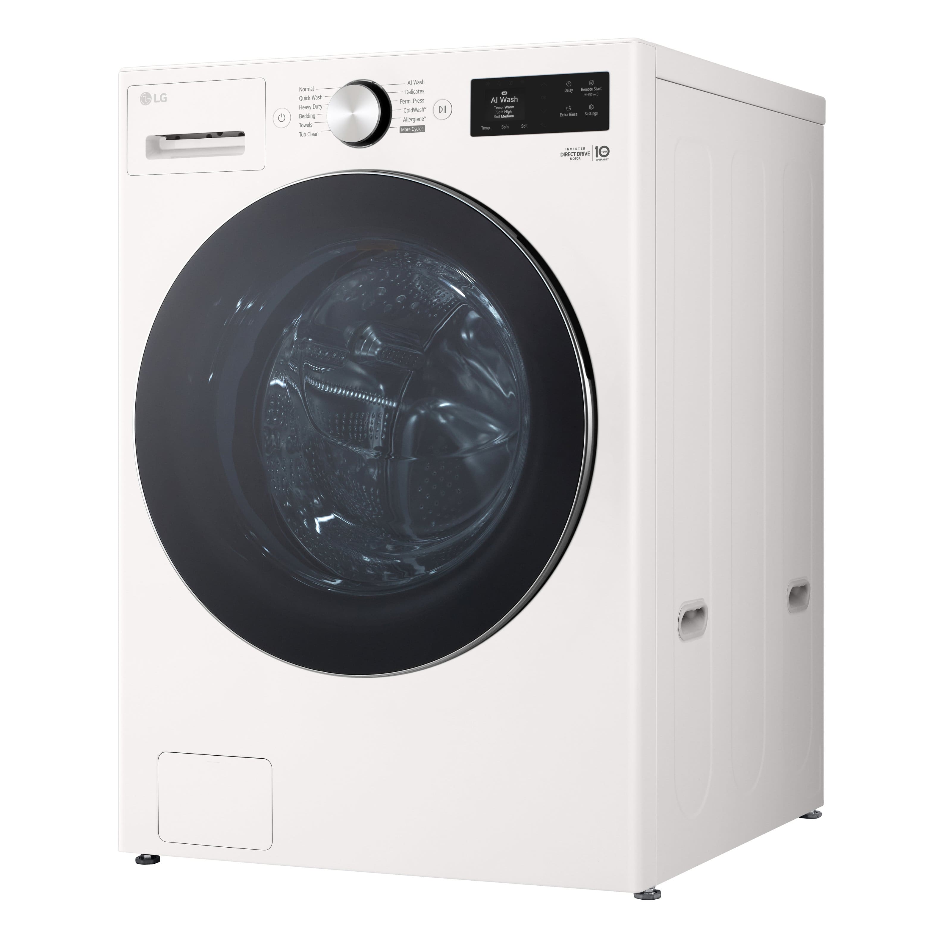 LG
AI Wash
Normal
Quick Wash
Heavy Duty
Cottons
Delicates
Download
Tumble Dry
Starch Cycle
AI Wash
Cottons
Delicates
Download
Tumble Dry
Starch Cycle
10
DIRECT DRIVE
