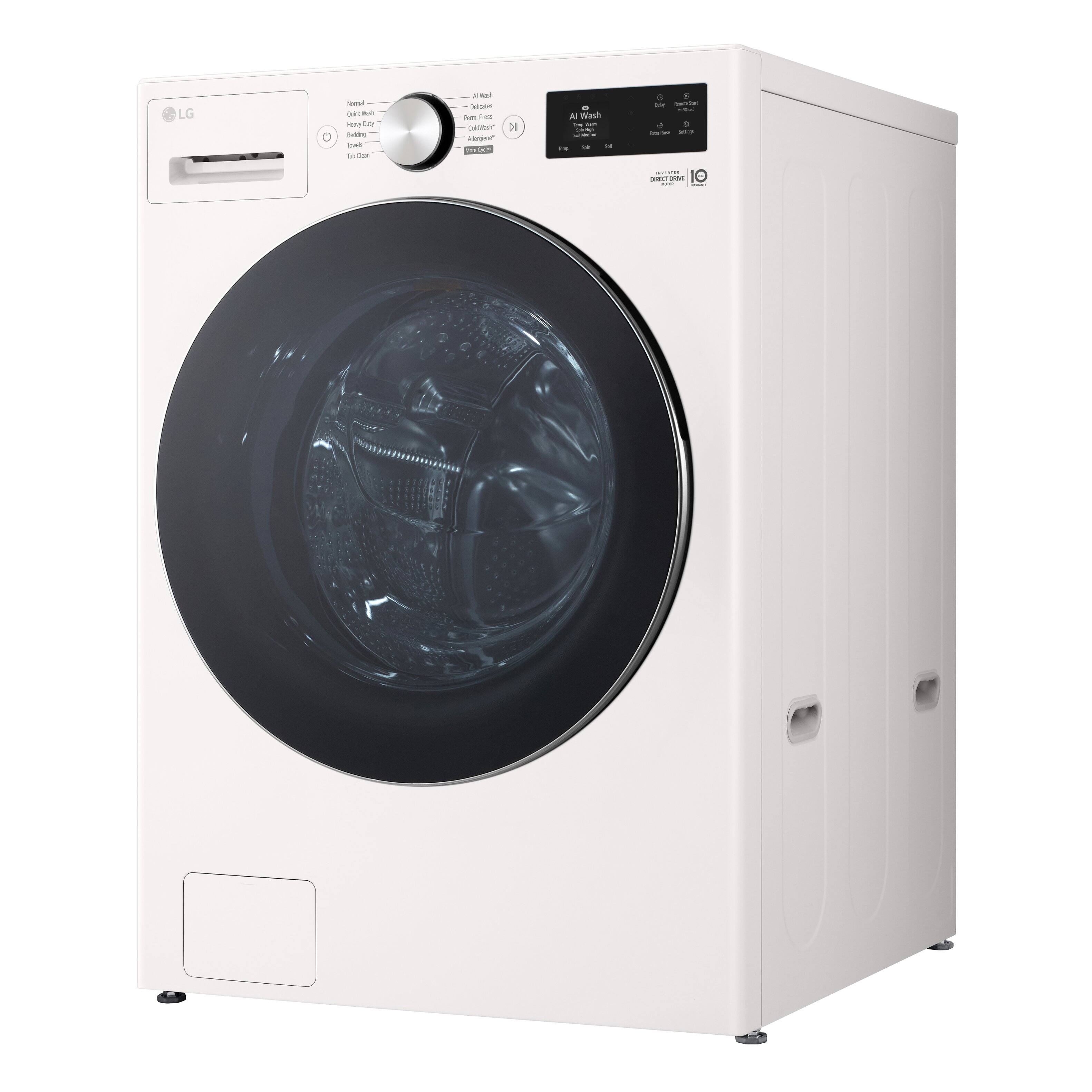 LG

AI Wash

Normal
Quick Wash
Heavy Duty
Cottons
Delicates
Download
Tumble Dry
Starch Cycle

AI Wash
Cottons
Delicates
Download
Tumble Dry
Starch Cycle

10

DIRECT DRIVE