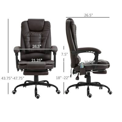 Office Chair with Heat, Massage & Recline Functions, Black Office Chair with Heat, Massage & Recline Functions, Black
