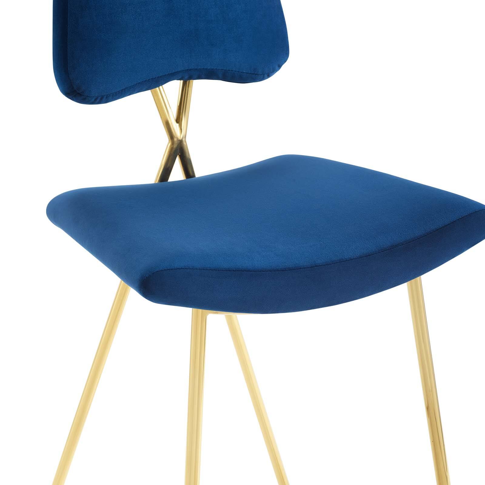 Alt View 5. Modway - Ponder Performance Velvet Bar Stool by Modway - Navy.