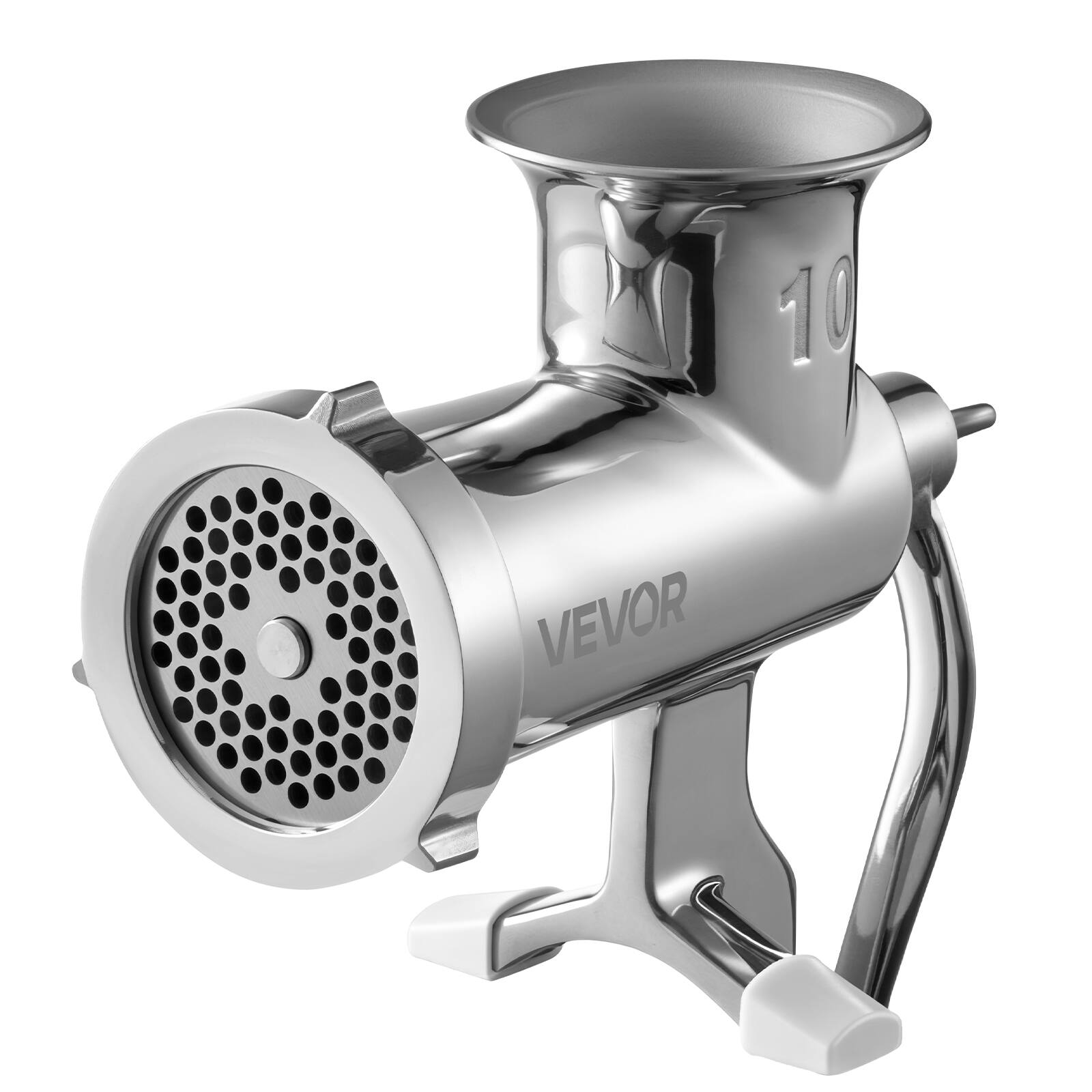 Alt View 5. VEVOR - Manual Meat Grinder, 304 Stainless Steel Hand Meat Grinder with Steel Table Clamp, Meat Mincer Sausage Maker - Silver.