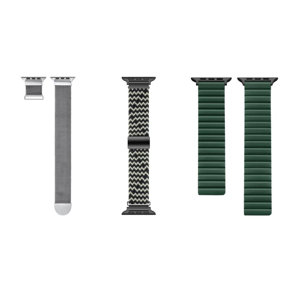 Left. Posh Tech - 3-Pack Men's Bands for Apple Watch - Green.