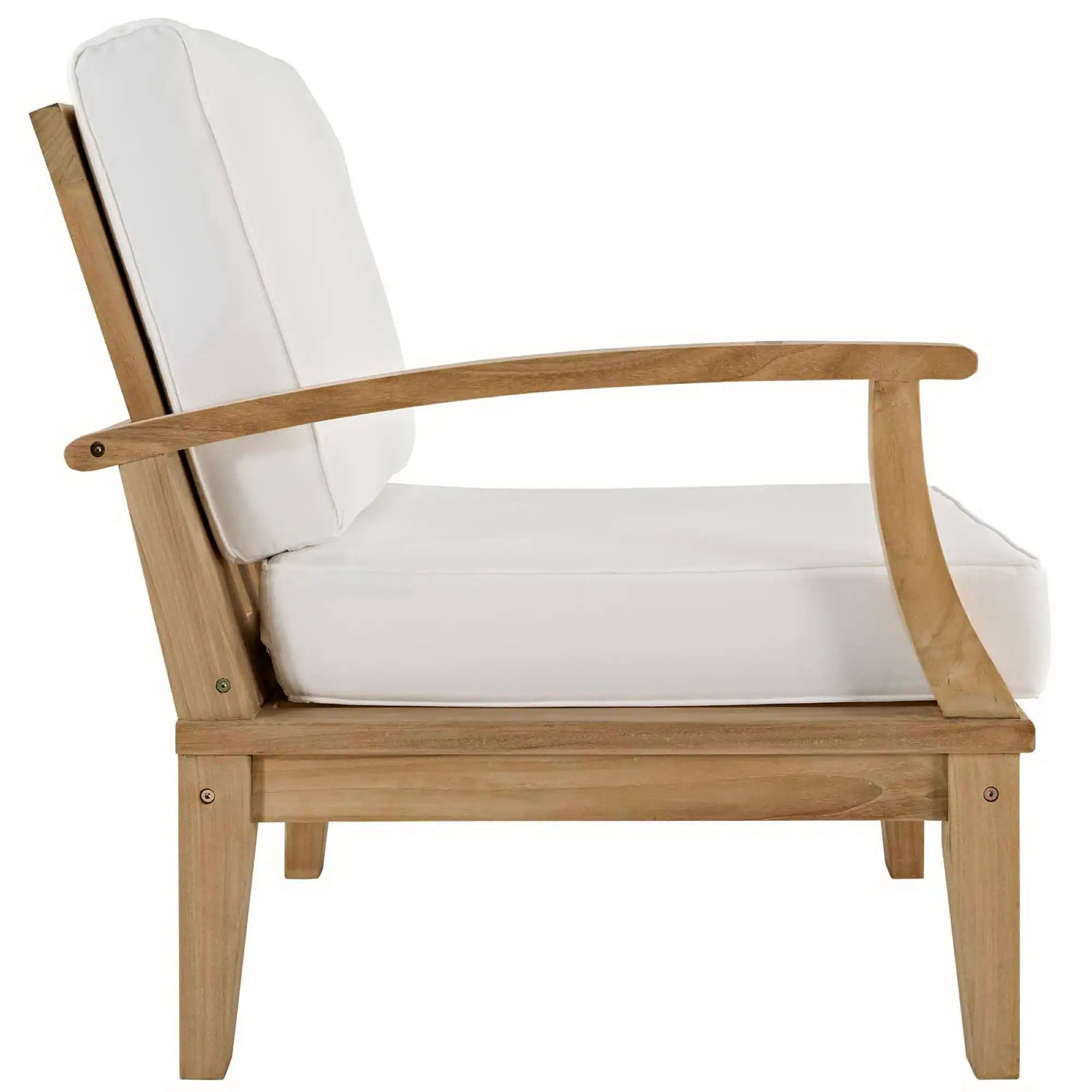 Back. Modway - Marina Outdoor Patio Teak Left-Facing Sofa by Modway - Natural White.