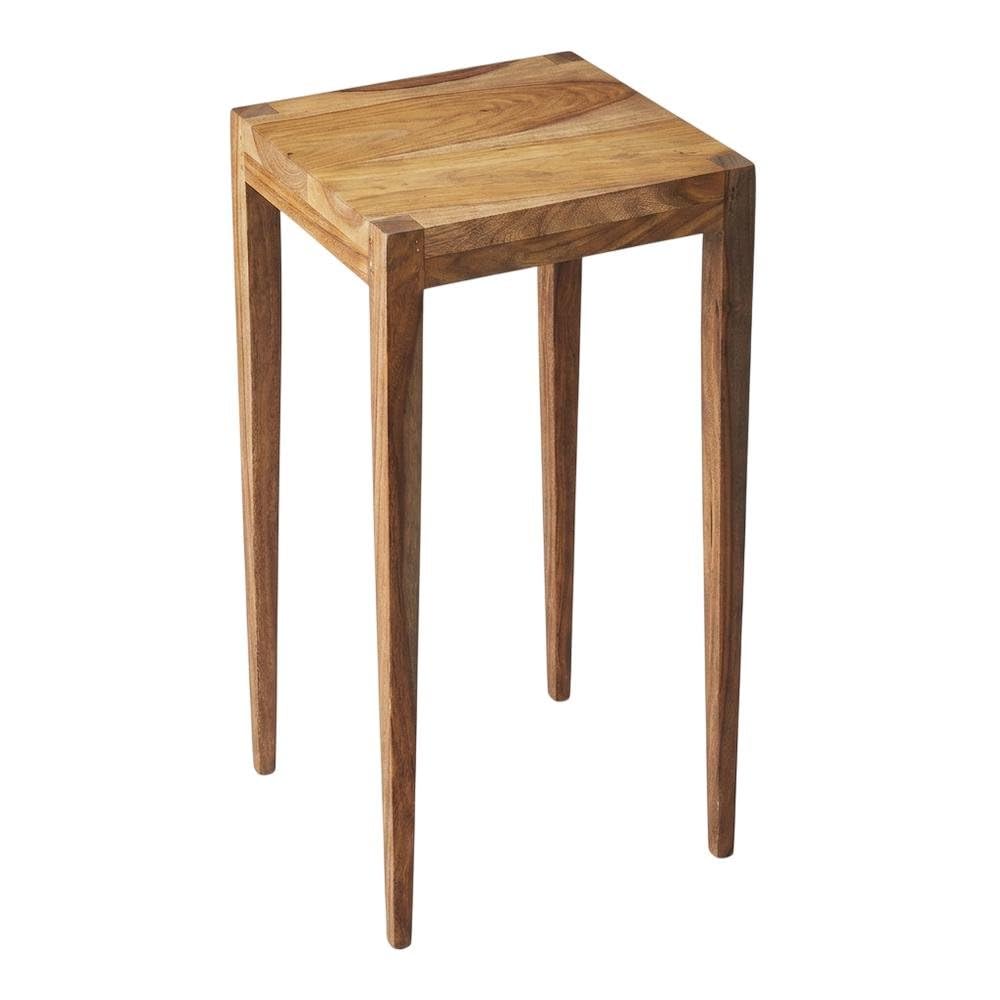 Alt View 1. Starlight Canyon Home - Distressed Wood Scatter Table, Mid-Century Modern Side Table - Light Brown.