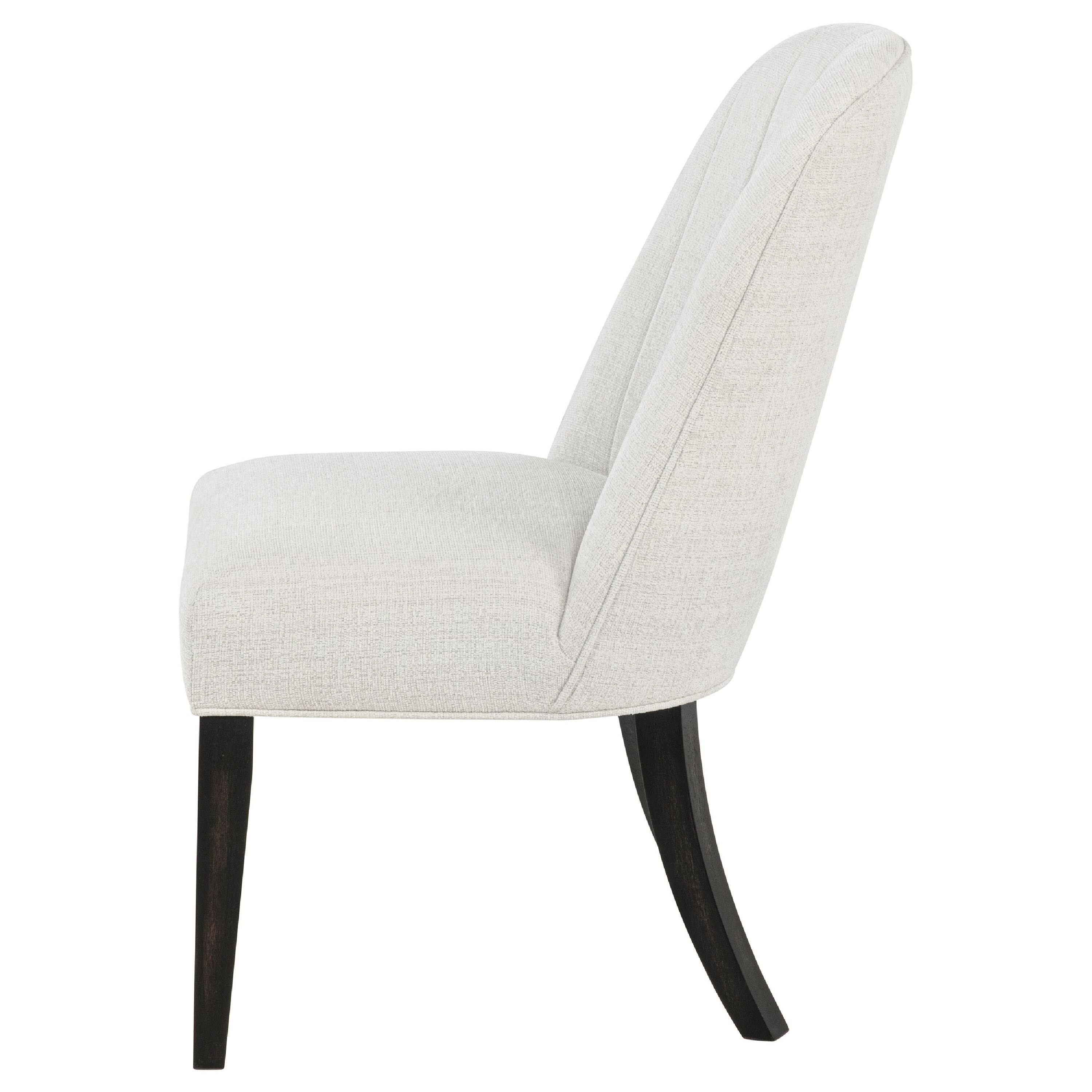 Back. Manhattan Lane - Lina Dining Side Chair Set of 2, Cream Upholstery, Brunished Black - Cream, Burnished Black.
