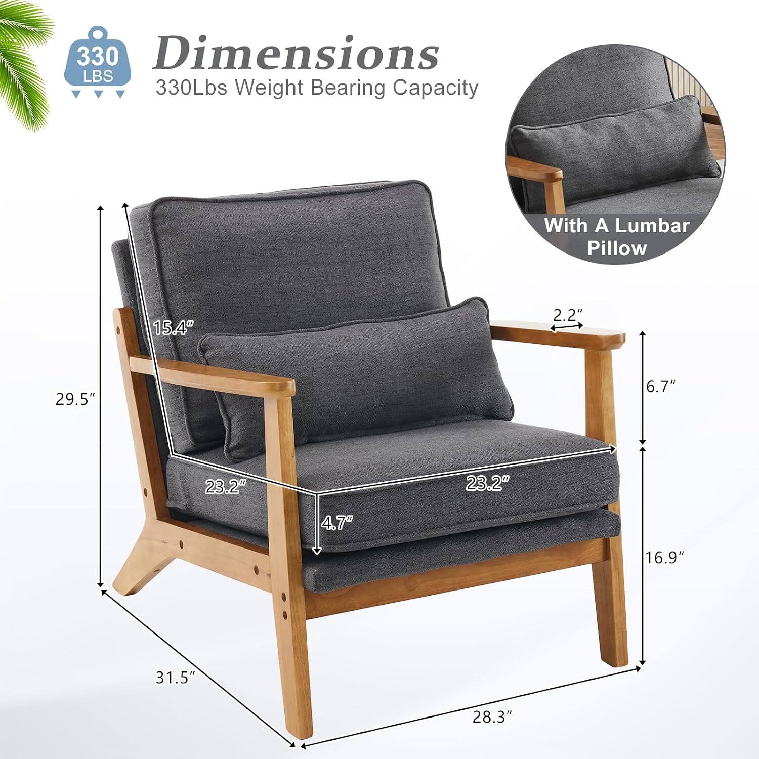 330 Dimensions LBS  
330Lbs Weight Bearing Capacity  
With A Lumbar Pillow  
15.4"  
2.2"  
29.5"  
6.7"  
23.2"  
23.2"  
4.7"  
16.9"  
31.5"  
28.3"