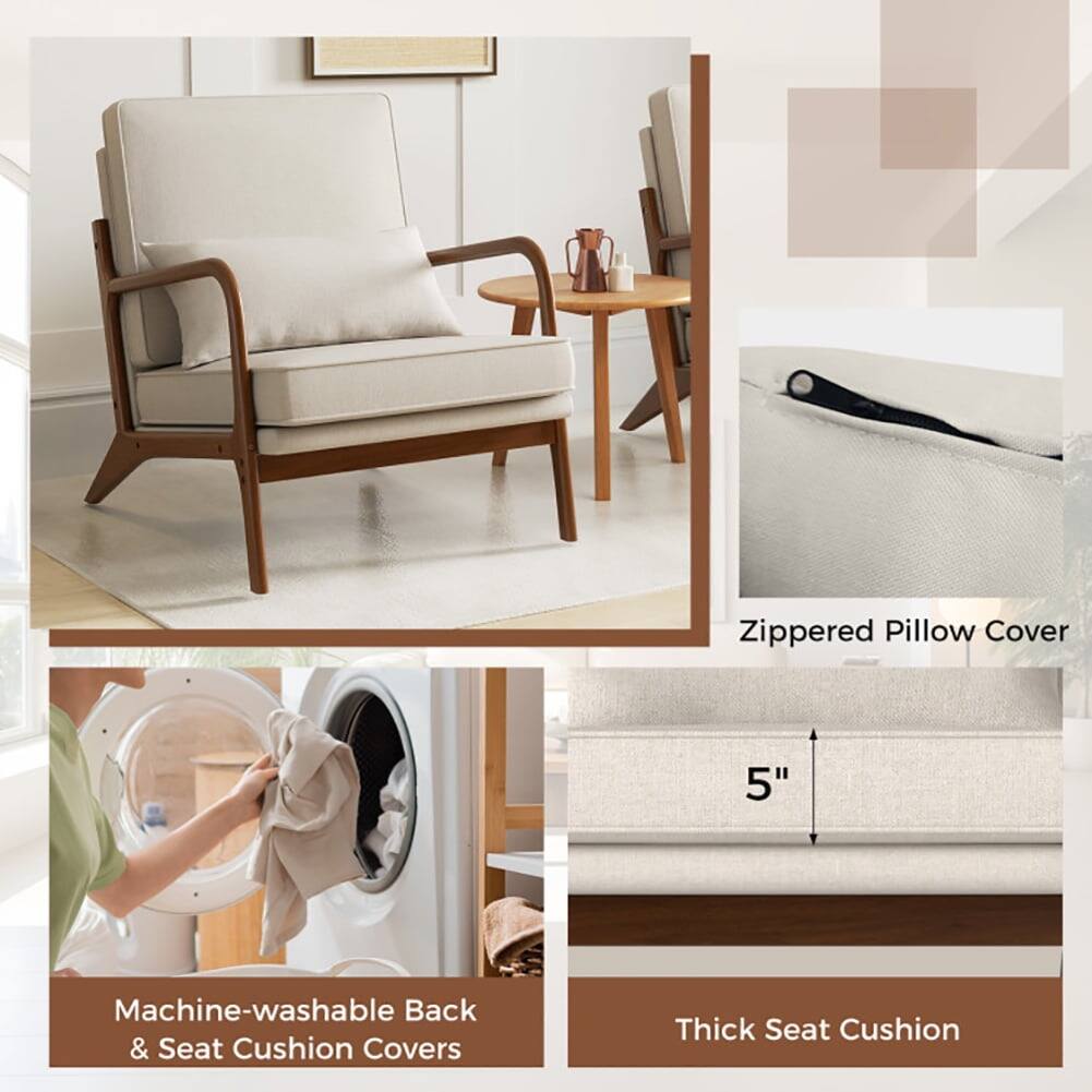 - Zippered Pillow Cover
- Machine-washable Back & Seat Cushion Covers
- Thick Seat Cushion (5")