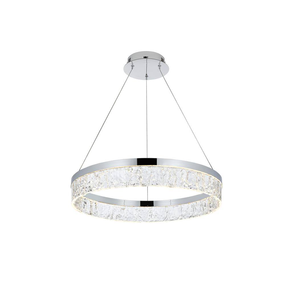 Alt View 1. Elegant Lighting - Linden 22 inch Adjustable LED chandelier in Chrome - Chrome.