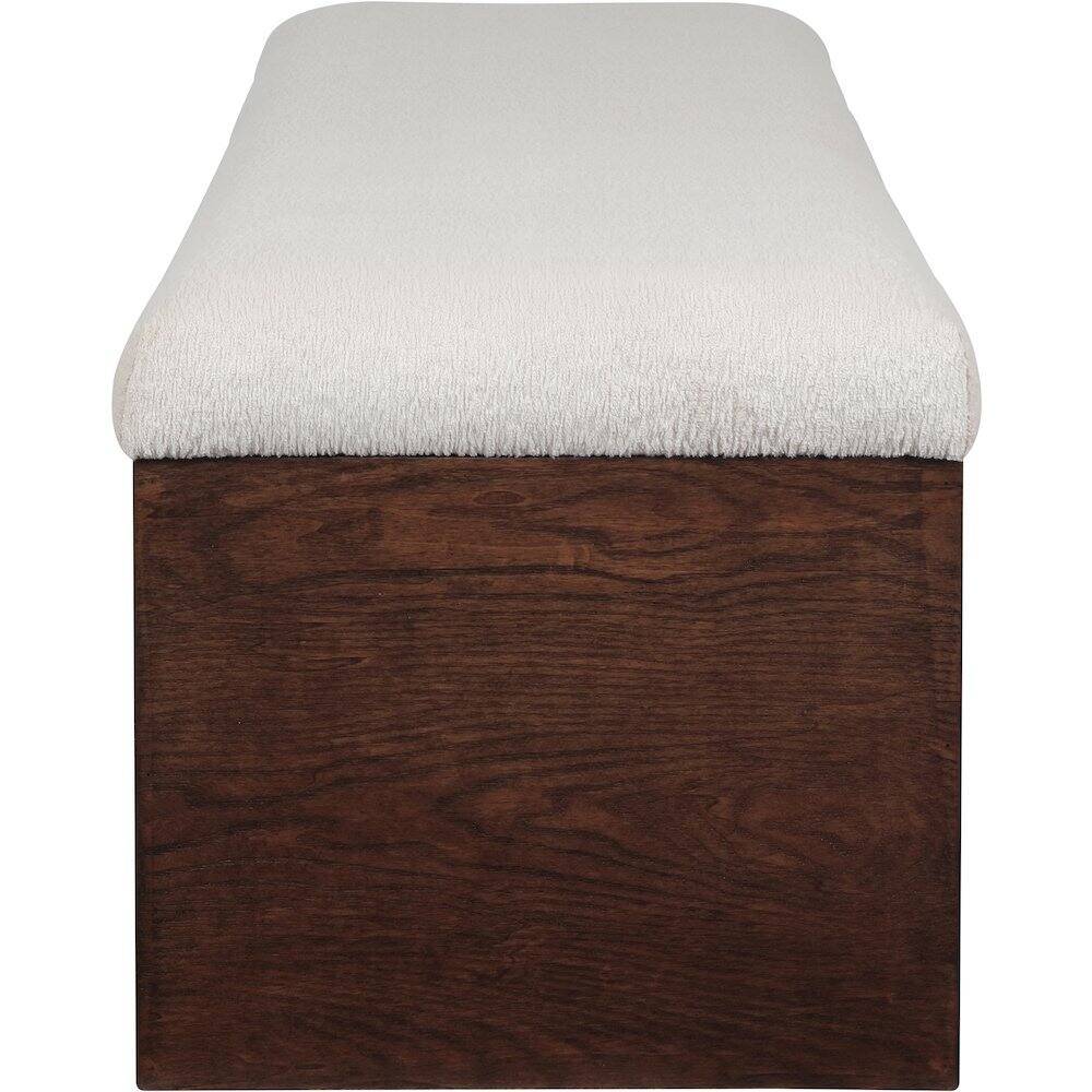 Alt View 3. Meridian Furniture - Lawson Beige Velour Fur Fabric Bench - Beige.