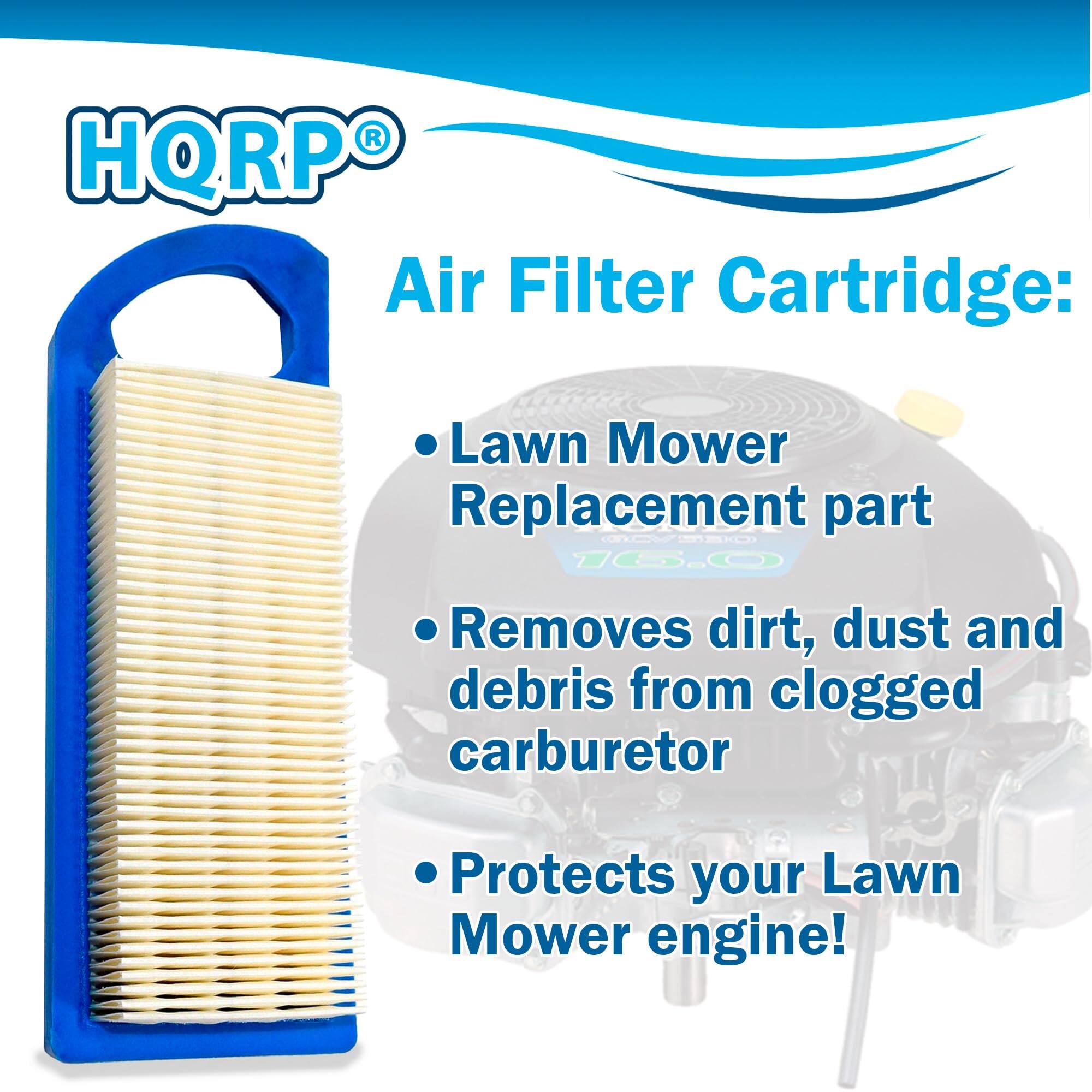 HQRP Air Filter Cartridge: Lawn Mower Replacement part  
- Removes dirt, dust, and debris from clogged carburetor  
- Protects your Lawn Mower engine!