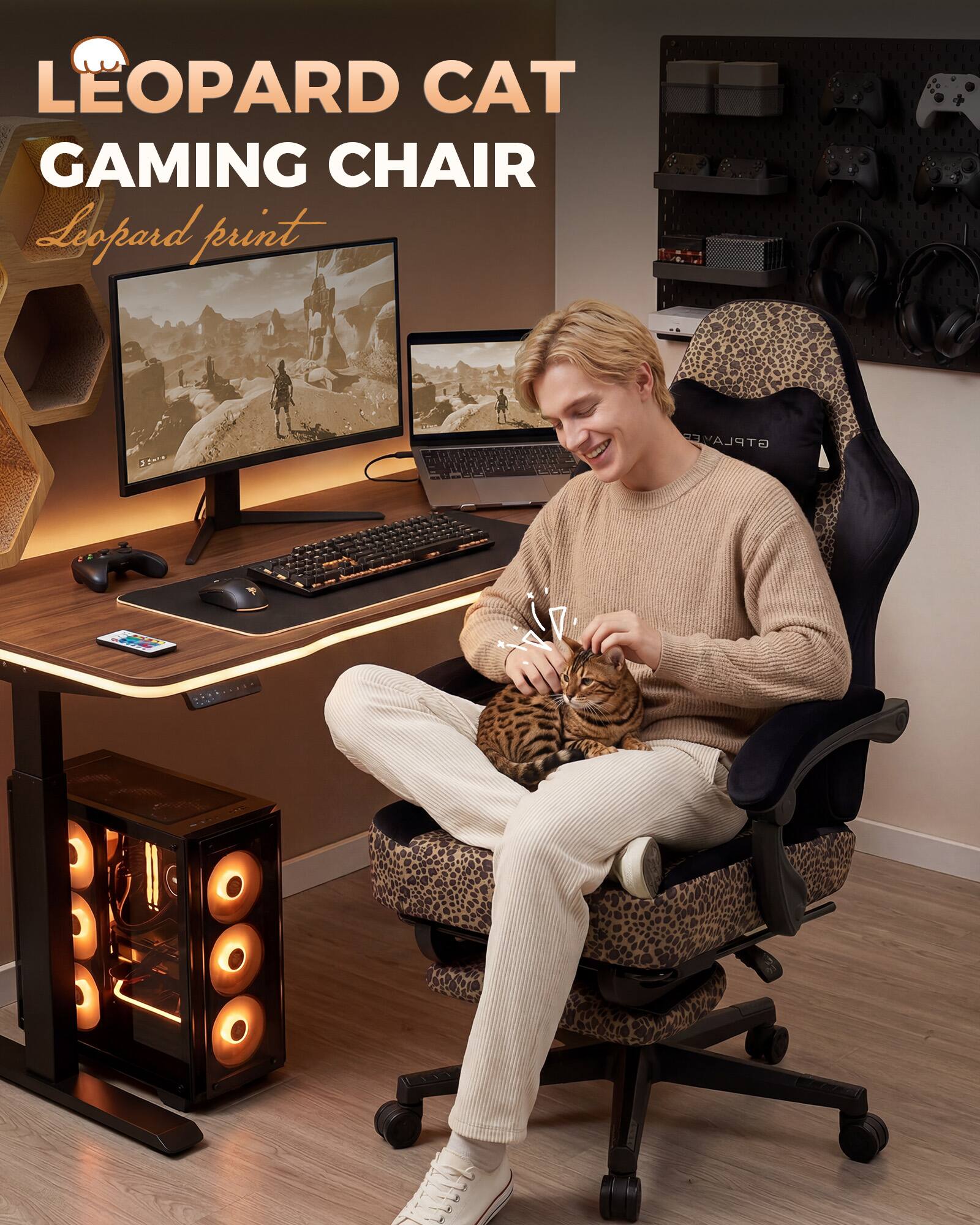 LEOPARD CAT GAMING CHAIR  
Leopard print