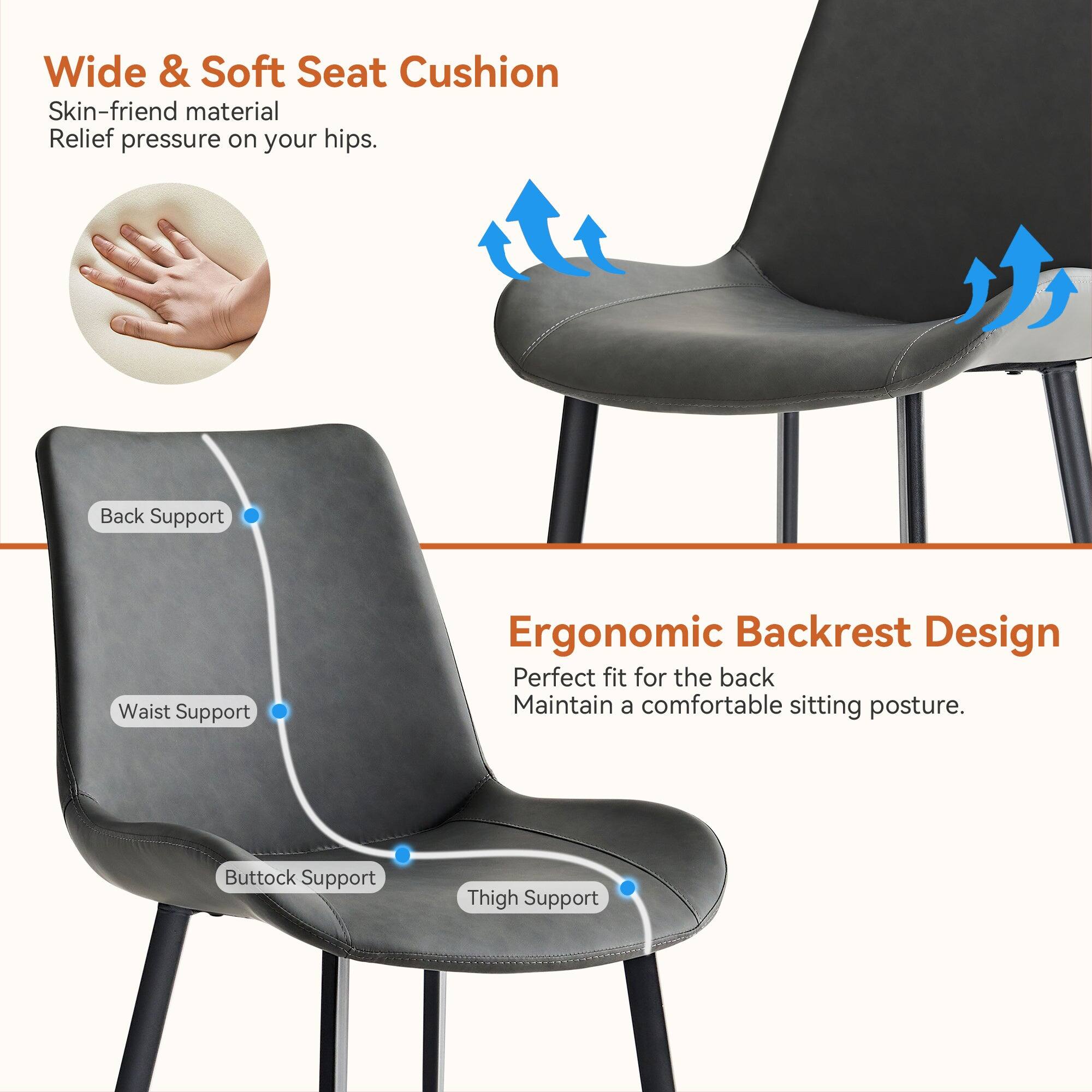 Wide & Soft Seat Cushion  
Skin-friendly material  
Relief pressure on your hips.  

Ergonomic Backrest Design  
Perfect fit for the back  
Maintain a comfortable sitting posture.  

Back Support  
Waist Support  
Buttock Support  
Thigh Support