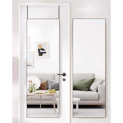 Front. Live At Space - Mirror 14''x48'' Door Mount Rectangular Full Body White - Black.