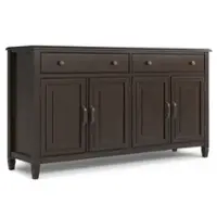 Simpli Home - Connaught Large Sideboard Buffet Storage Cabinet - Dark Chestnut Brown - Front_Zoom